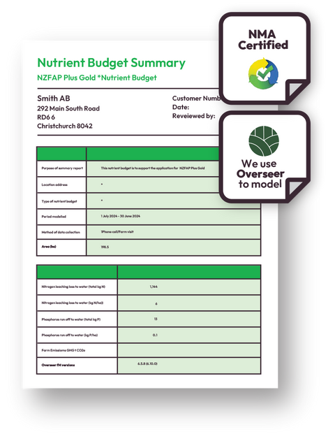 Nutrient Budget Report